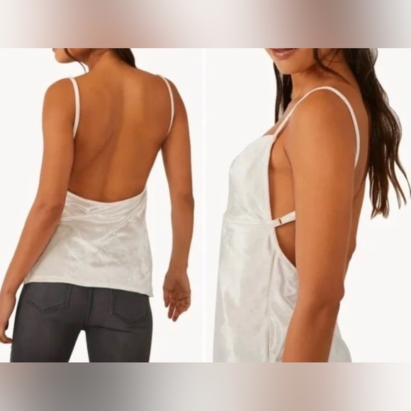 NWOT Intimately Free People All Night Velvet Tunic Tank Top Camisole Champagne - Picture 4 of 11